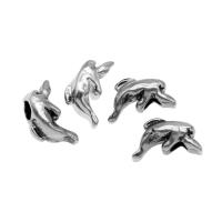 Perlas de acero inoxidable, chapado en color de plata, otros efectos, 10x8x10mm, aproximado 100PCs/Bolsa, Vendido por Bolsa