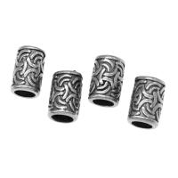 Stainless Steel Large Hole Beads, Column, silver color plated, other effects, 13x8x9mm, Approx 101PCs/Bag, Sold By Bag