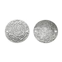 Stainless Steel Connector, Round, silver color plated, other effects, 30x30x2mm, Approx 100PCs/Bag, Sold By Bag
