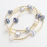 Freshwater Cultured Pearl Bracelet Zinc Alloy with Freshwater Pearl plated 520mm Sold By Bag