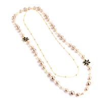 Mode-Multi-Layer-Halskette, Zinklegierung, mit Perlen, keine, 980mm, 2SträngeStrang/Tasche, verkauft von Tasche