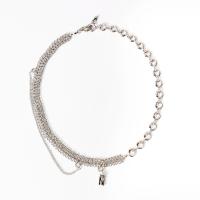 Zinklegierung Schmuck Halskette, platiniert, Modeschmuck & für Frau, frei von Nickel, Blei & Kadmium, 10mm, verkauft per ca. 17.5 ZollInch Strang