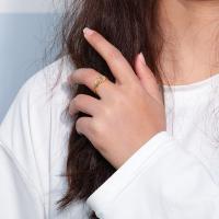 Zinc Alloy fingerring, forgyldt, mode smykker & Micro Pave cubic zirconia & for kvinde, nikkel, bly & cadmium fri, 18mm, Solgt af PC