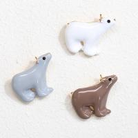 Tibetan Style Brooches, Polar Bear, gold color plated, for woman & enamel, more colors for choice, 21x29mm, Sold By PC