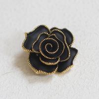 Zinc Alloy Brooches Flower plated for woman black 38mm Sold By PC
