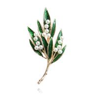 Zinc Alloy Brooches with Plastic Pearl plated for woman & enamel Sold By PC