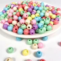 Perles acrylique de couleur unie, Rond, moulage par injection, DIY & normes différentes pour le choix, couleurs mélangées, 500sol/sac, Vendu par sac