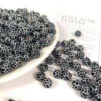 Perles acrylique de couleur unie, Rond, vernis au four, DIY, noire, 10mm, 500sol/sac, Vendu par sac