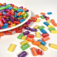 Plastic Beads Rectangle stoving varnish DIY mixed colors Sold By Bag