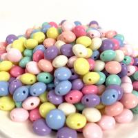 Plastic Beads, Round, stoving varnish, DIY, mixed colors, 8x12mm, 750PCs/Bag, Sold By Bag