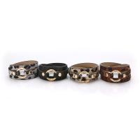 Wrap Bracelet Zinc Alloy with Leather fashion jewelry & for woman nickel lead & cadmium free Sold By Strand