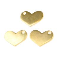 Coração de aço inoxidável pingentes, cromado de cor dourada, 12x19x2mm, Aprox 100PCs/Bag, vendido por Bag