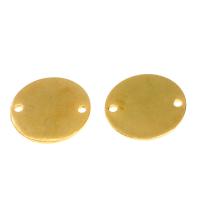 Stainless Steel Connector, Round, gold color plated, 25x25x1mm, Approx 100PCs/Bag, Sold By Bag