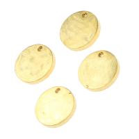 Stainless Steel Tag Charm, Round, gold color plated, 10x10x1mm, Approx 100PCs/Bag, Sold By Bag