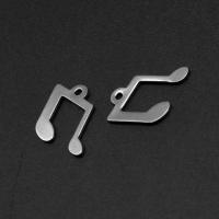 Stainless Steel Pendants Music Note silver color plated Approx Sold By Bag