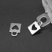 الفولاذ المقاوم للصدأ قلادة, قفل, لون الفضة مطلي, 16x11x1mm, تباع بواسطة حقيبة