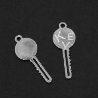 Stainless Steel Pendants, Key, plated, more colors for choice, 20x8x1mm, Approx 10PCs/Bag, Sold By Bag