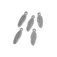 Stainless Steel Pendants, Leaf, plated, more colors for choice, 15x5x1mm, Approx 10PCs/Bag, Sold By Bag
