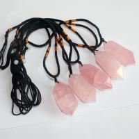 Quartz Gemstone Pendants, Rose Quartz, polished, multi-colored, 35x18mm, Sold By PC