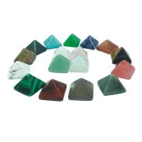 misto de pedras semi-preciosas Decoração Pyramid, polido, cores misturadas, 14x10mm, vendido por Defina