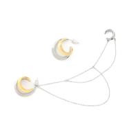 Asymmetric Earrings, Brass, plated, oval chain & for woman, nickel, lead & cadmium free, 19mm, 126mm, Sold By Pair
