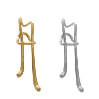 Brass Earring Clip, Geometrical Pattern, plated, for woman & hollow, more colors for choice, nickel, lead & cadmium free, 15x69mm, Sold By Pair