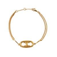 Tibetan Style Bracelet, Geometrical Pattern, 18K gold plated, twist oval chain & for woman & hollow, nickel, lead & cadmium free, Sold Per Approx 7.6 Inch Strand