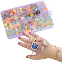 Kinder-DIY Saiten-Perlen-Set, Acryl, für Kinder, gemischte Farben, 190x130x19mm, verkauft von Box