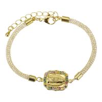 Cubic Zirconia Micro Pave Brass Bracelet with 1.5 inch extender chain gold color plated micro pave cubic zirconia 3mm Sold Per Approx 6.5 Inch Strand
