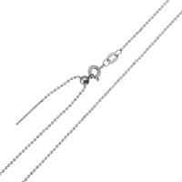 Rostfritt stål Ball Chain, ROSTFRITT STÅL, silver pläterad, mode smycken & för kvinna, 1mm, Såld Per 18 inch Strand
