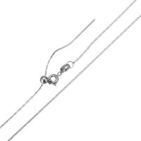 Acero inoxidable joyería de la cadena, chapado en color de plata, para mujer, 1mm, Vendido para 18 Inch Sarta