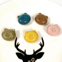 Solid Color Akril gyöngyök, kemencében lakk, DIY, kevert színek, 20mm, 200PC-k/Bag, Által értékesített Bag