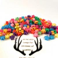 Plastic Beads Star DIY & enamel mixed colors 10mm Sold By Bag