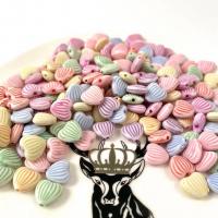 Perles en plastique, coeur, goutté d'époxy, DIY, couleurs mélangées, 10x11mm, 500sol/sac, Vendu par sac