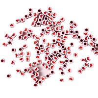 Acryl Schmuck Perlen, Quadrat, plattiert, DIY & mit einem Muster von Herzen, weiß, 6x6mm, 3600PCs/Tasche, verkauft von Tasche