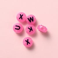 Alphabet Acryl Perlen, rund, Spritzlackierung, DIY & glänzend, keine, 6x10mm, 500G/Tasche, verkauft von Tasche
