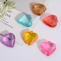 Acrylic Pendants Heart painted DIY mixed colors Sold By Bag