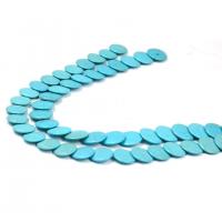 Turquoise Beads Flat Round polished DIY turquoise blue Sold By Strand