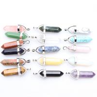 Gemstone Pendants Jewelry Natural Stone with Zinc Alloy polished DIY Sold By PC