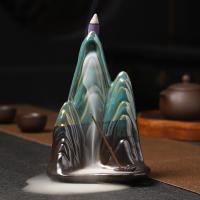 Backflow Incense Burner, Porcelain, plated, for home and office & durable, 125x80x175mm, Sold By PC