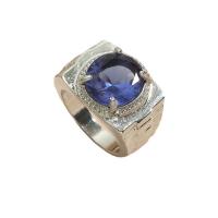 Zinc Alloy Finger Ring with Sapphire​ plated fashion jewelry & for woman nickel lead & cadmium free Sold By PC