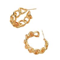 Brass Stud Earring plated fashion jewelry & for woman & hollow golden nickel lead & cadmium free Sold By Pair