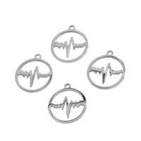 Stainless Steel Pendants, Round, plated, more colors for choice, 12x15x1mm, Approx 10PCs/Bag, Sold By Bag