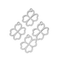 Stainless Steel Pendants, Four Leaf Clover, plated, more colors for choice, 18x16x1mm, Approx 10PCs/Bag, Sold By Bag