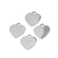 Stainless Steel Heart Pendants, plated, more colors for choice, 10x10x1mm, Approx 10PCs/Bag, Sold By Bag
