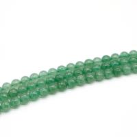 Natural Quartz Jewelry Beads Strawberry Quartz Round polished green 8mm Sold By Strand