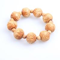 Thuja Sutchuenensis Bracelet, handmade, sienna, 20mm, 9PCs/Strand, Sold By Strand