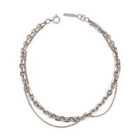 Messing Halskæde, platineret, flerlags & oval kæde & for kvinde, nikkel, bly & cadmium fri, 27mm, Solgt Per Ca. 16.7 inch Strand
