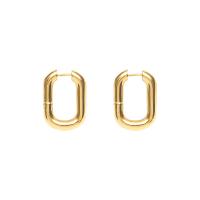 Brass Huggie Hoop Earring, Letter U, plated, for woman & hollow, more colors for choice, nickel, lead & cadmium free, 20x27mm, Sold By Pair