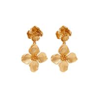 Brass Drop Earring, Flower, gold color plated, fashion jewelry & for woman, nickel, lead & cadmium free, 62.50mm, Sold By Pair